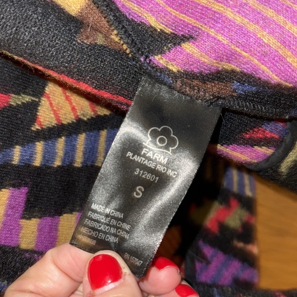 FARM Rio Black Multicolor Aztec Knit Cardigan - Picture 7 of 8